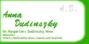 anna dudinszky business card